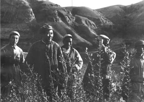 毛泽东转战陕北。（1947年）