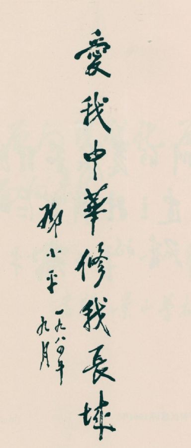 “爱我中华，修我长城”。（1984年）